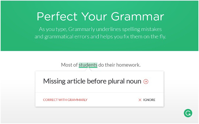 Grammarly for Chrome browser extension