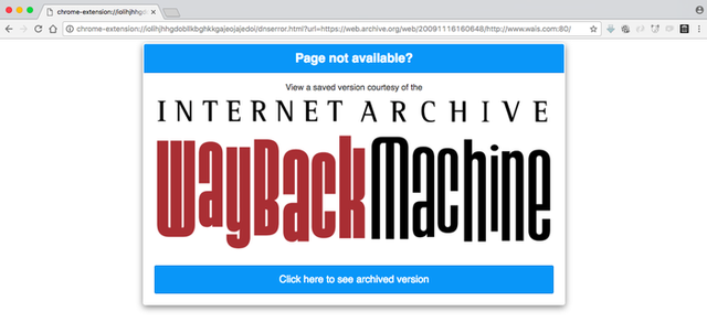 Wayback Machine browser extension