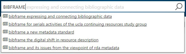 Microsoft Academic search: BIBFRAME